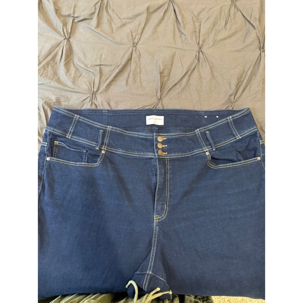 Lane Bryant Plus Size Denim Jeans‎ Triple Button Dark Wash Womens